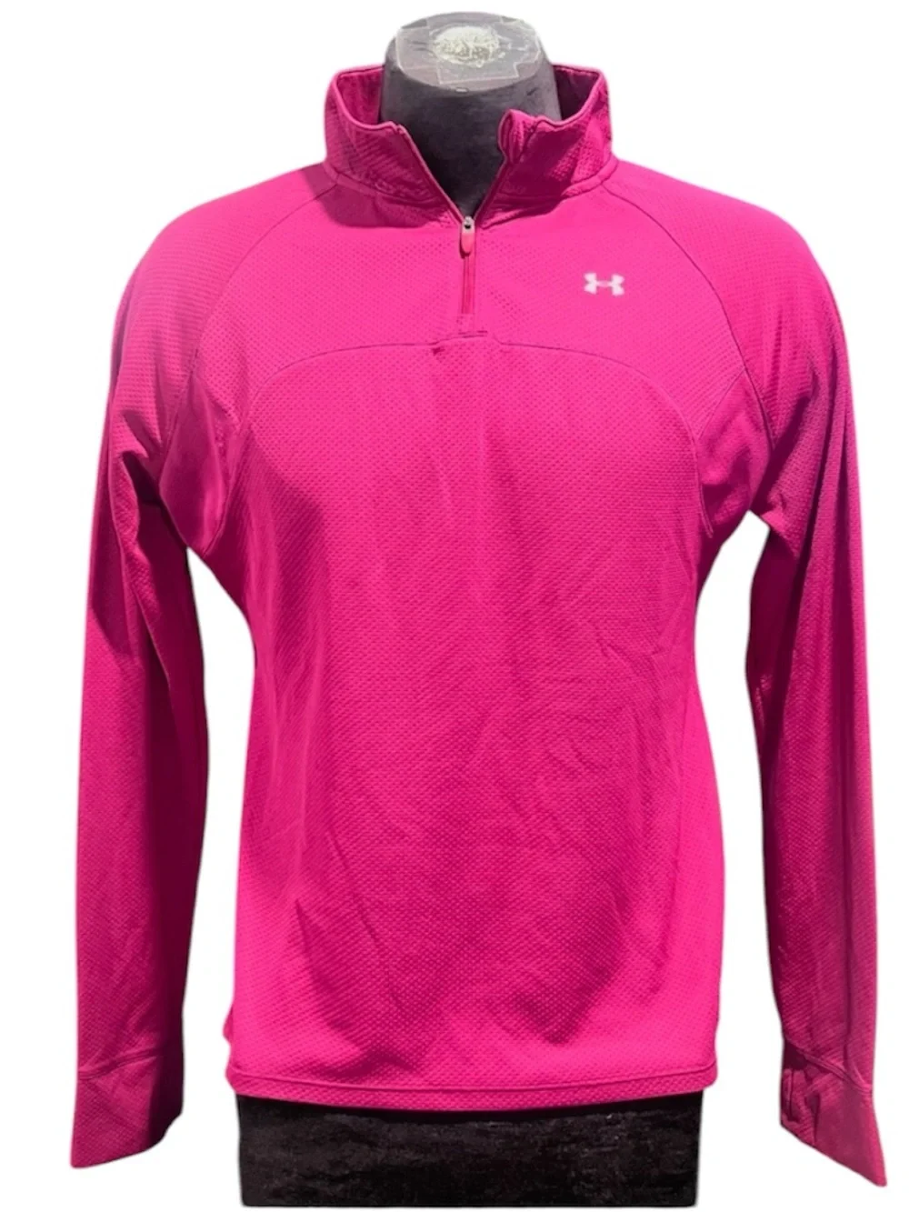 Under Armor All Season Gear Semi-Fitted Women's XL Pink 1/4 Zip Pullover Run - Picture 1 of 7